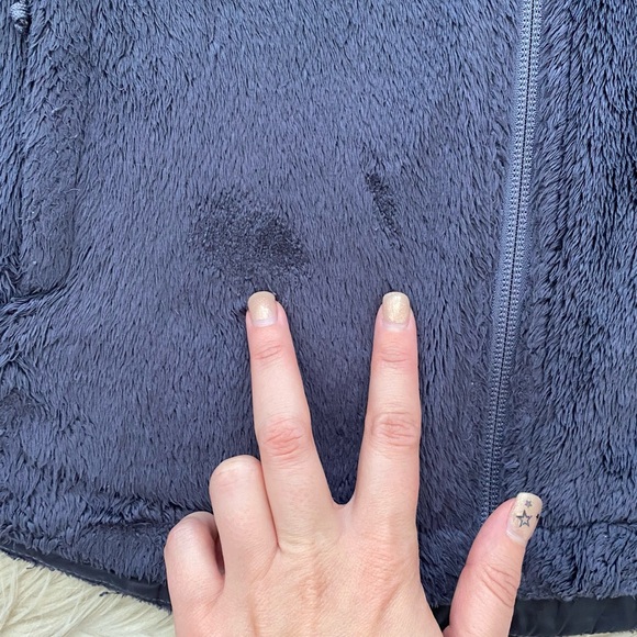 The North Face Dark Purple Fuzzy Fleece High Neck Osito 2 Jacket Full Zip Coat - Picture 9 of 10